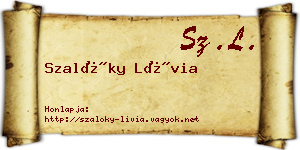 Szalóky Lívia névjegykártya